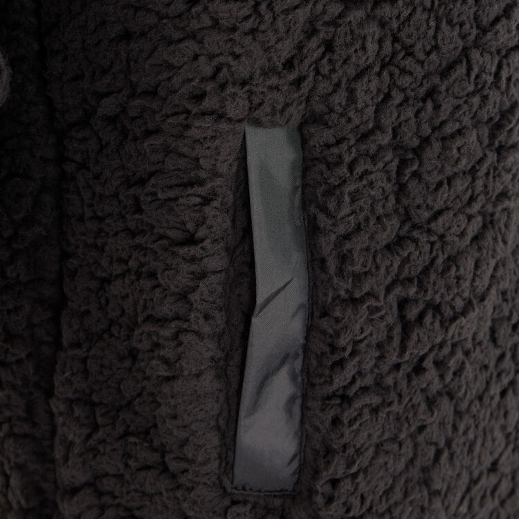 Veste à zip polaire sherpoliz noir.