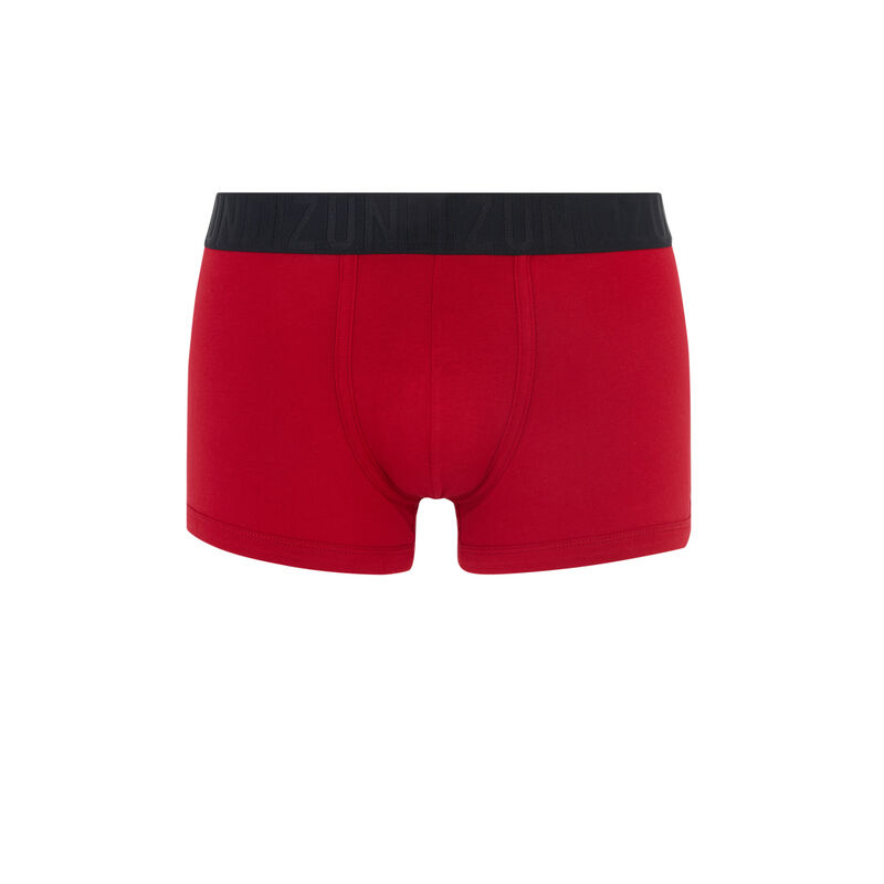 Bóxer de algodón con mensaje engperenoeliz rojo.