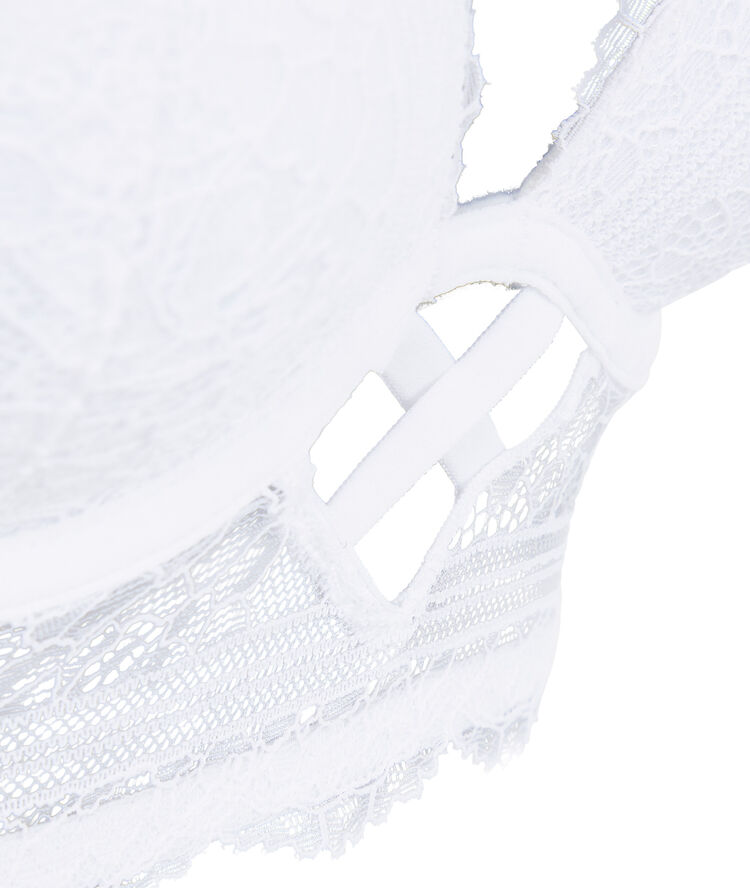 Sujetador en v push-up con encaje everydayiz blanco.