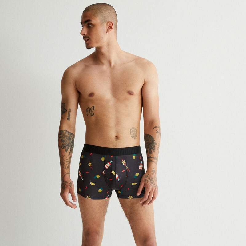 Bóxer de algodón con estampados del verano - negro Bóxer de algodón con estampados del verano - negro;