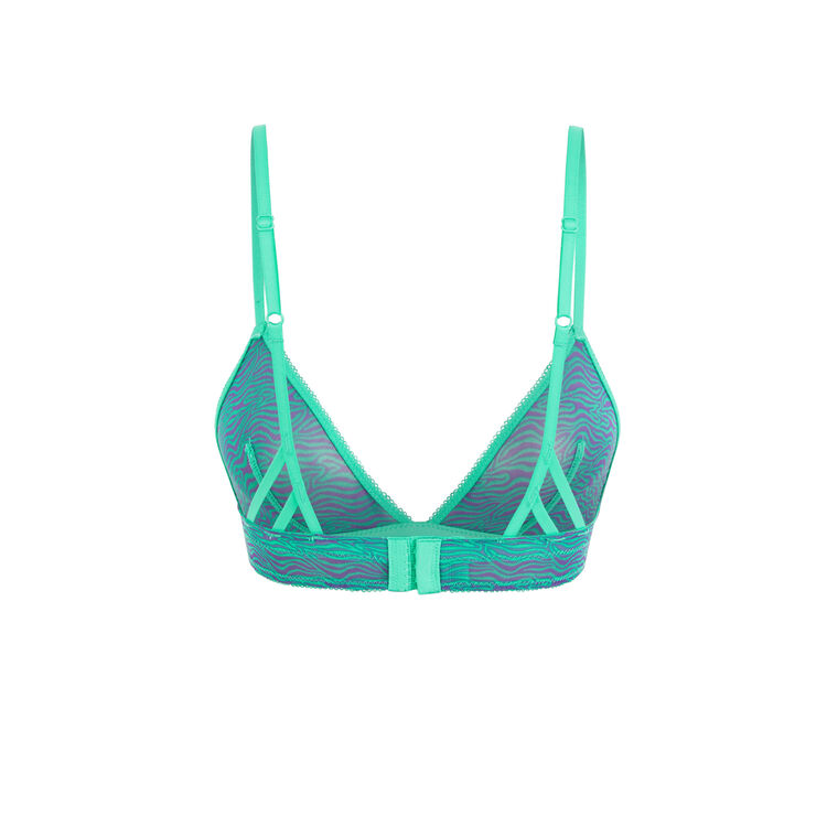 Sujetador triangular sin aros de tul ritualiz turquesa.