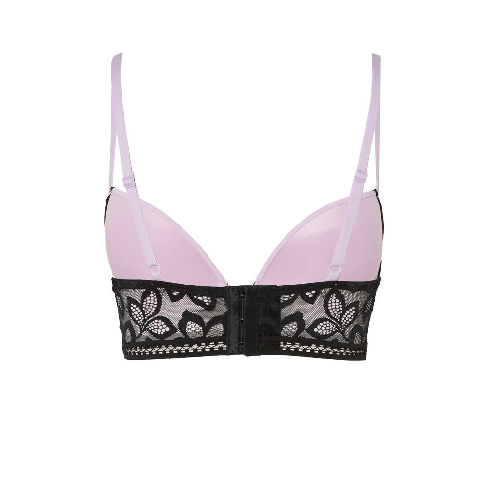 Sujetador push-up con detalle de encaje - morado morado.