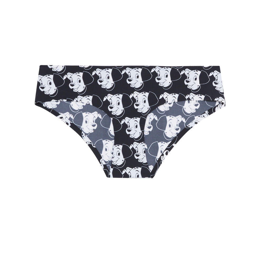 Braguita culotte con motivos de 101 dálmatas - negra negro.