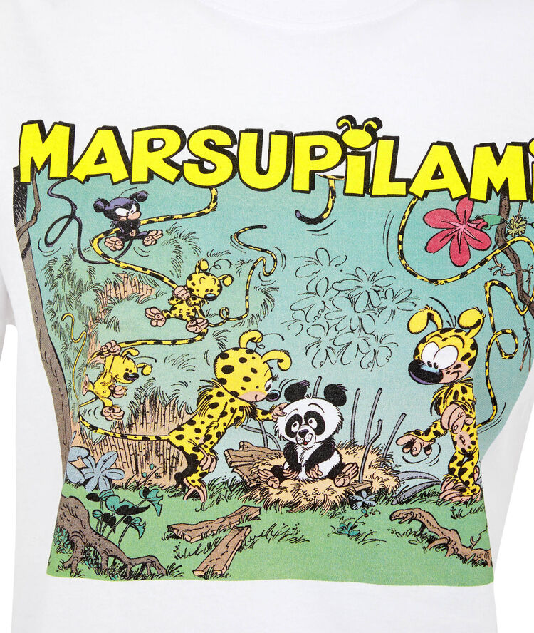 Top de manga corta marsupilami - blanco blanco.