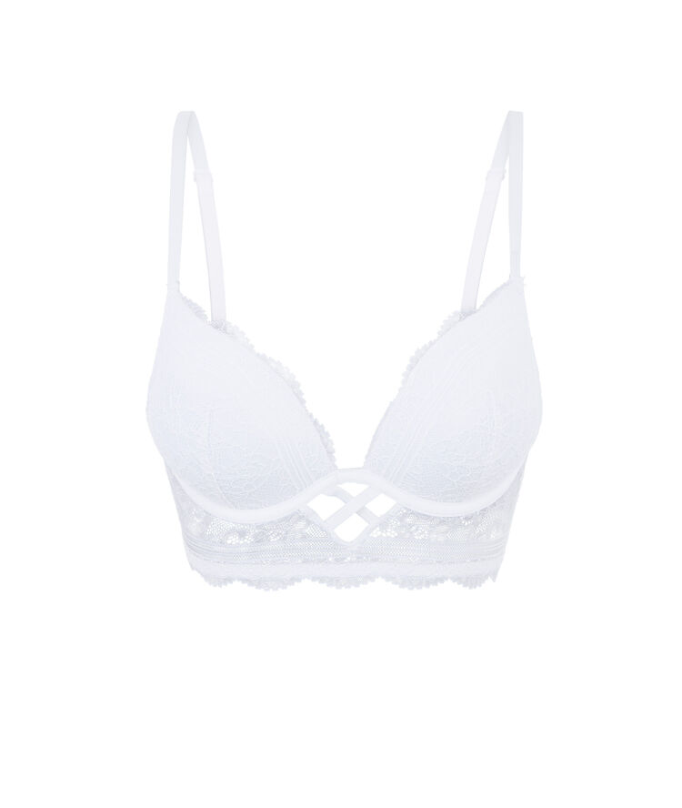 Sujetador en v push-up con encaje everydayiz blanco.