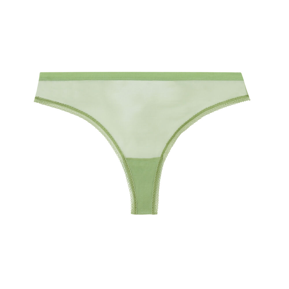 Tanga de tul liso - verde verde.