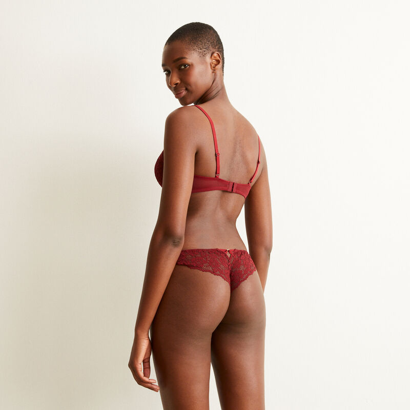 tanga de encaje floral - rojo tanga de encaje floral - rojo;