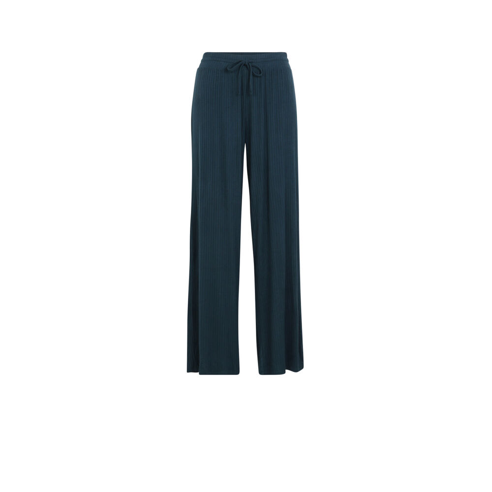 Pantalón ancho con cordón para atar - azul azul.