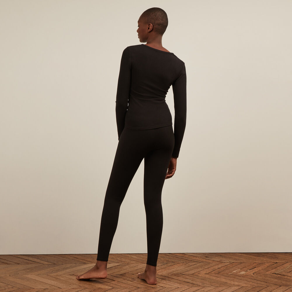 Top de manga larga - negro negro.
