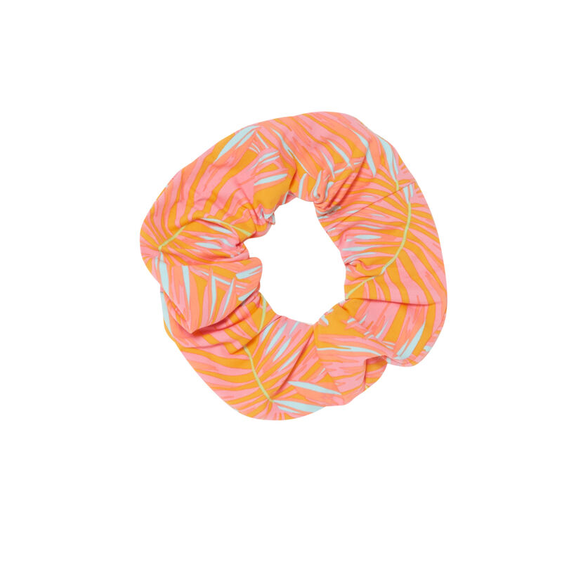 goma del pelo con estampado exótico - naranja goma del pelo con estampado exótico - naranja;