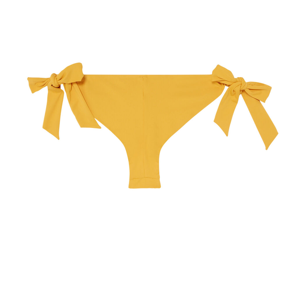 Braguita brasileña de bikini con lazos - amarillo amarillo.