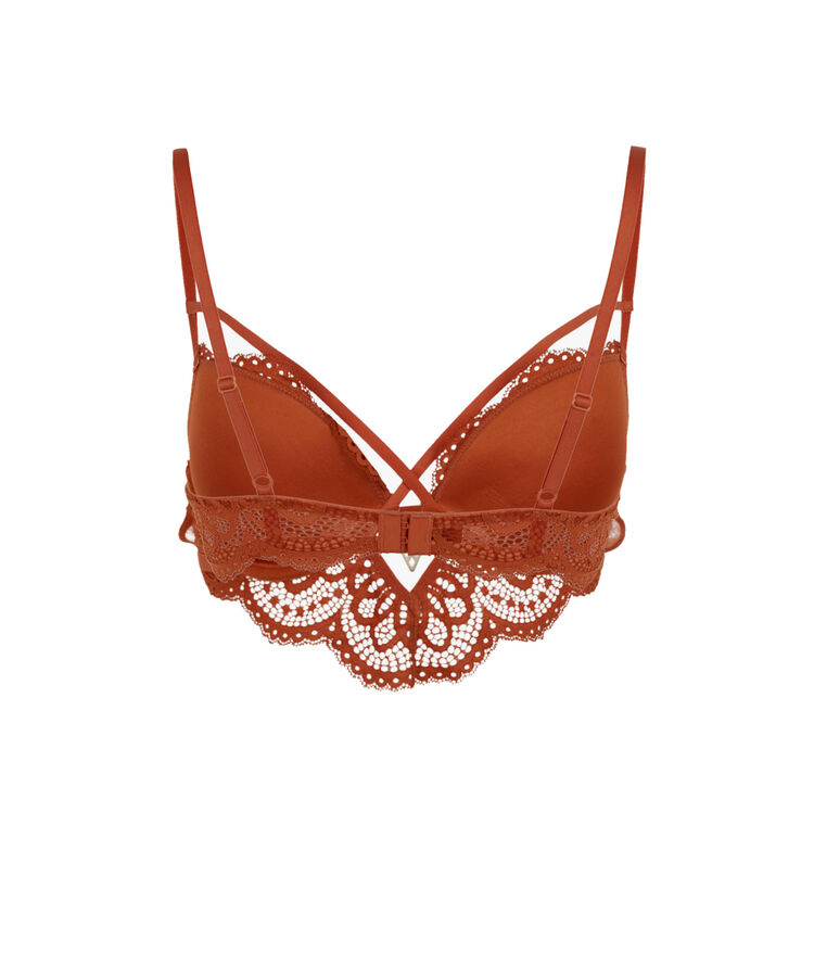 Sujetador push-up con detalle de joya - marrón marrón.