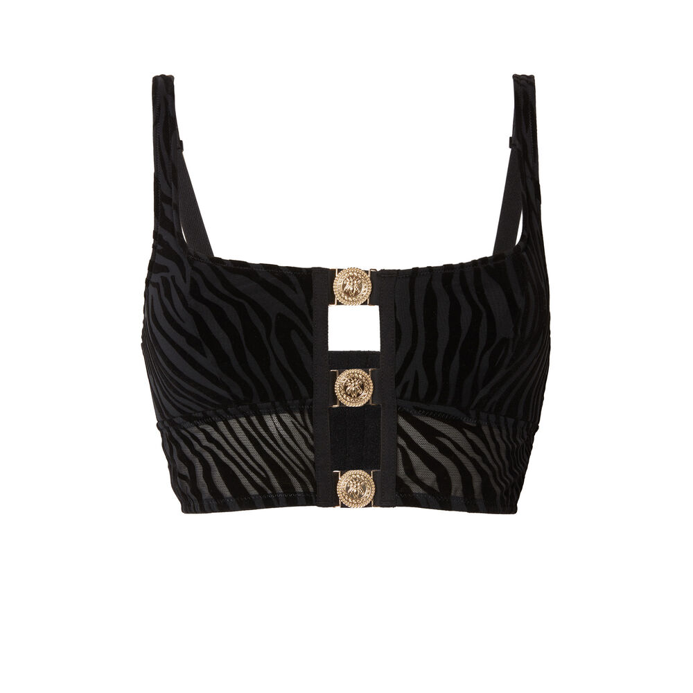 Pechera de cebra aya x undiz con cordones con colgantes - negro negro.
