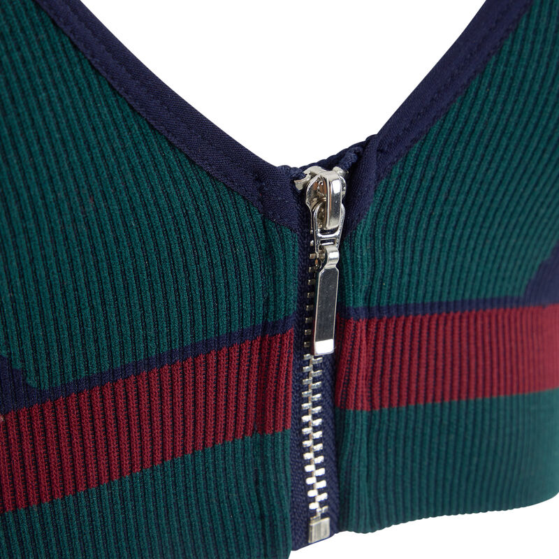 Sujetador triangular brassière sin aros con cremallera seamlessliz azul marino.