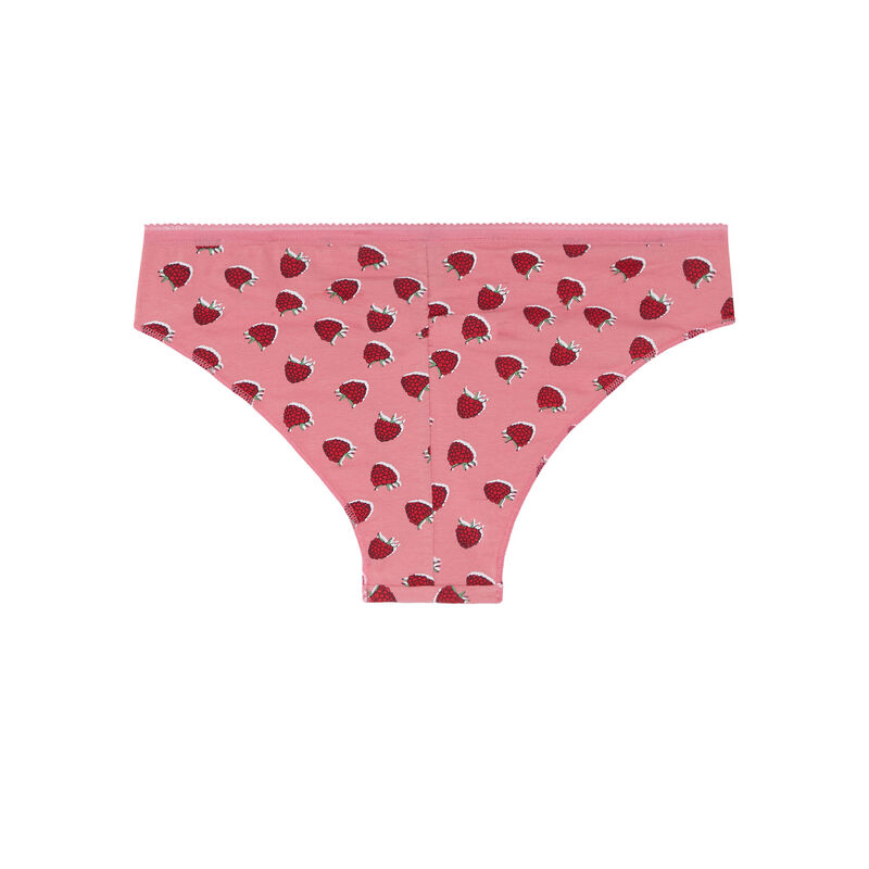 braguita de algodón con dibujos de fresa - rosa braguita de algodón con dibujos de fresa - rosa;