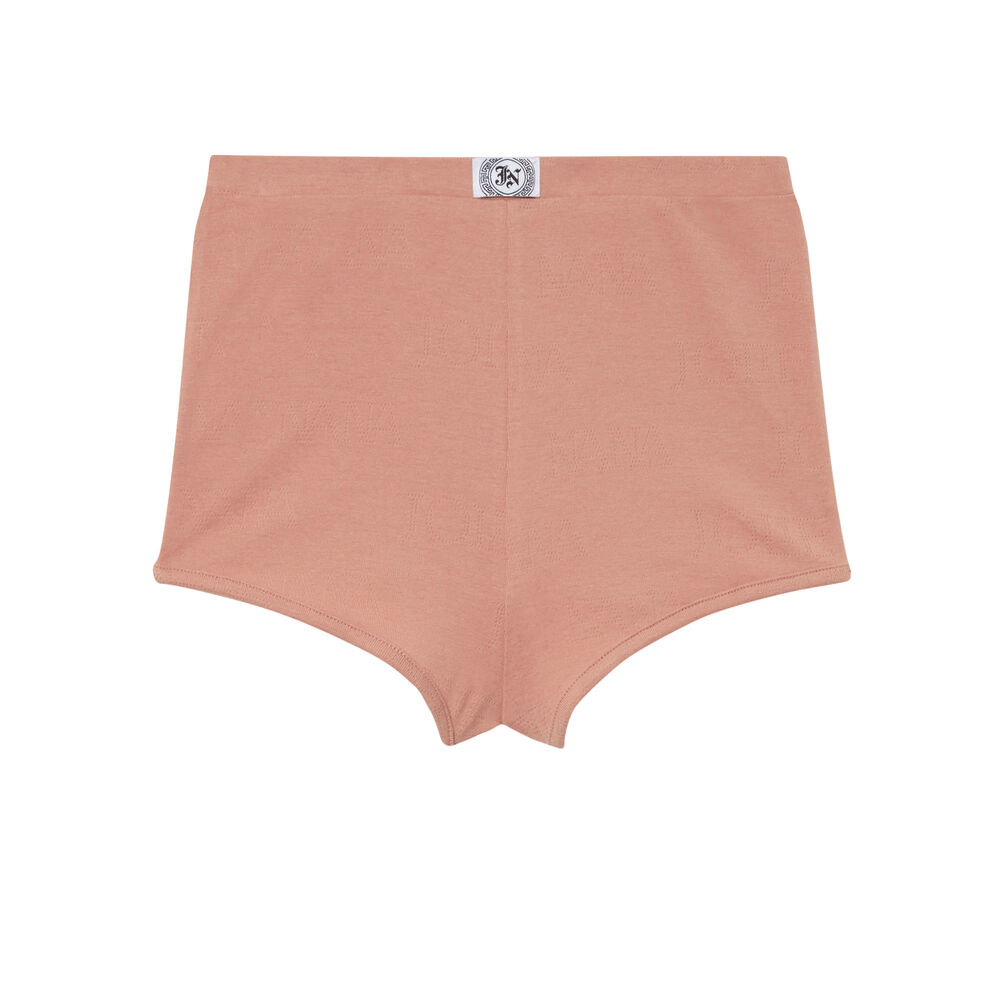 Shorts de talle alto aya x undiz "jolie nana" de encaje - rosa nude rosa.