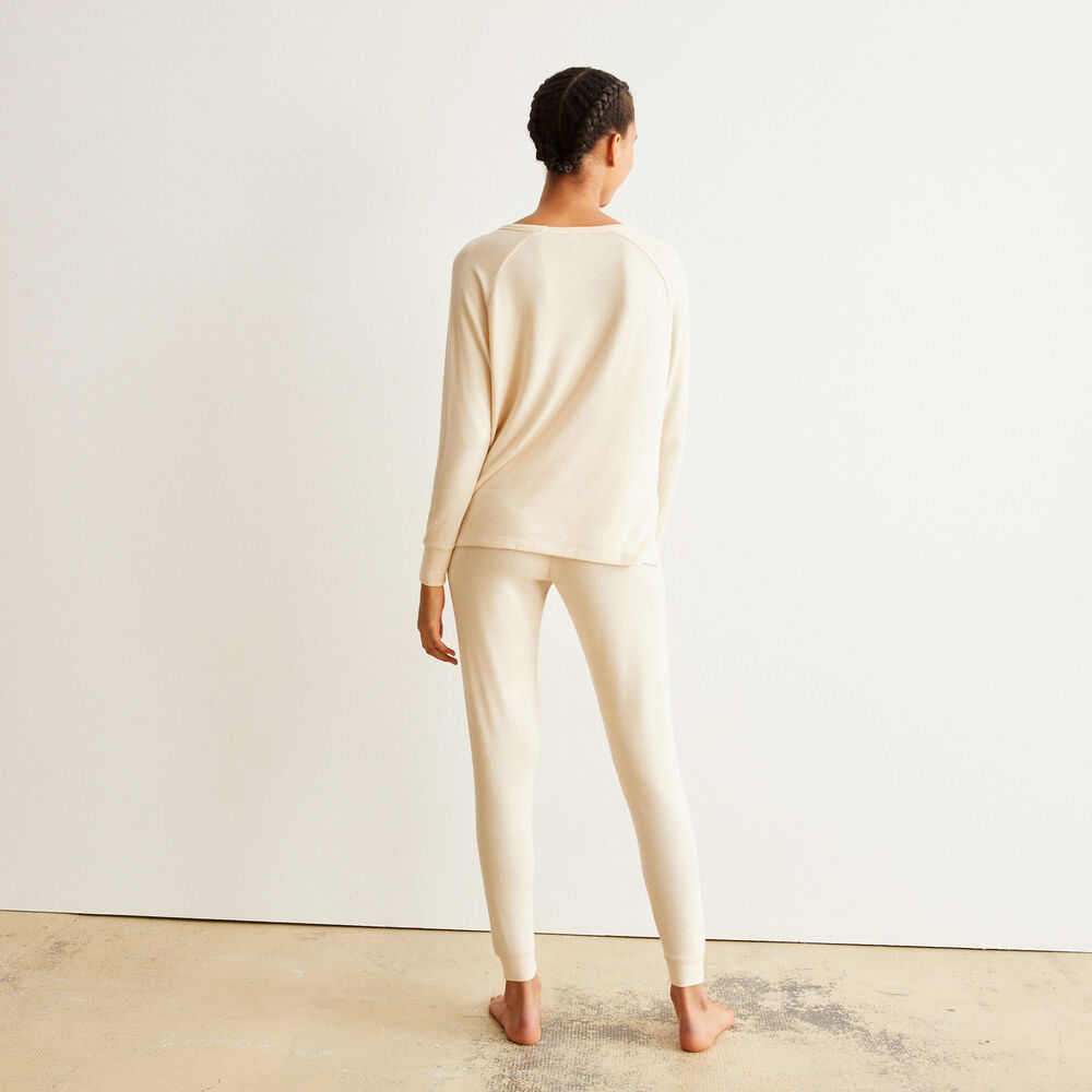 Pantalón de punto - blanco roto crudo.