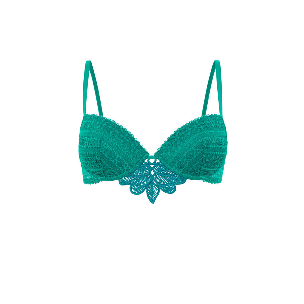 Sujetador push-up de encaje - verde verde.