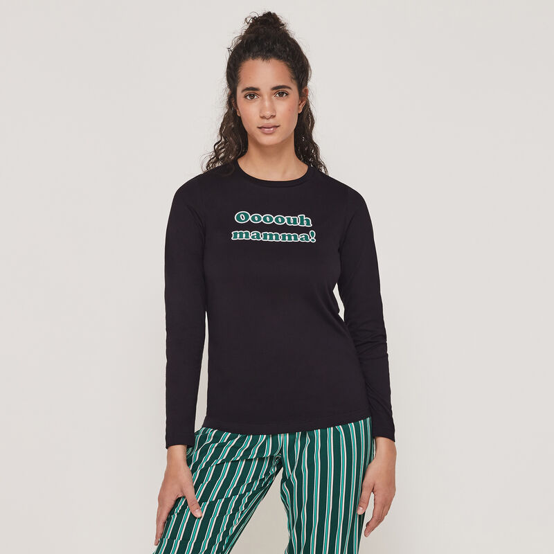 Conjunto de pijama top + pantalón con mensaje internewanniz Conjunto de pijama top + pantalón con mensaje internewanniz;