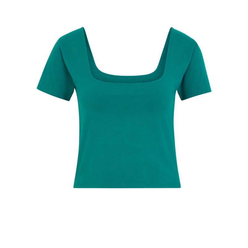 Top con cuello a cuadros - verde Top con cuello a cuadros - verde;