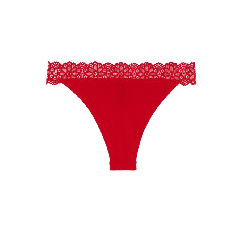 braguita brasileña con encaje elástico - roja braguita brasileña con encaje elástico - roja;