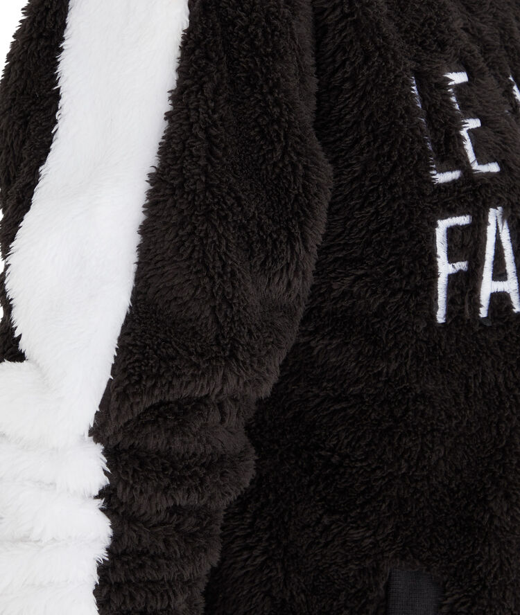 Sudadera con capucha polar con mensaje matichieusiz negro.