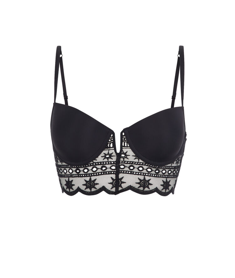 Sujetador corpiño push-up negro tocrobrodiz negro.