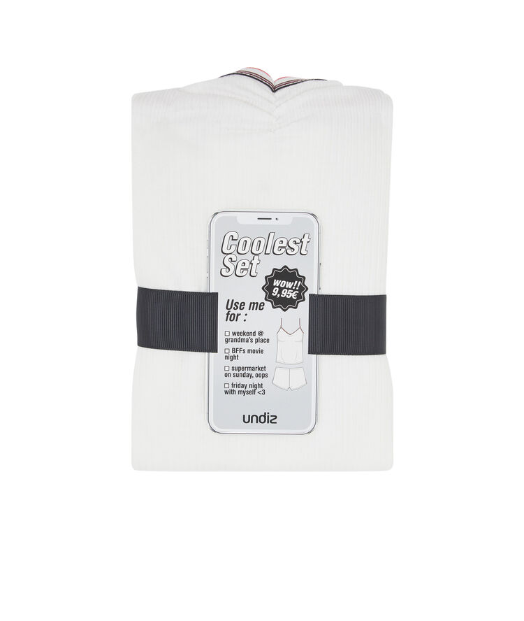 Juego de pijama de dos piezas de punto raycooliz blanco.