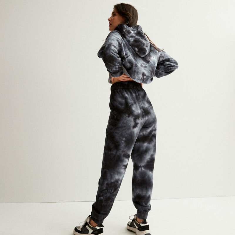 jogging estampado con smocks - negro jogging estampado con smocks - negro;