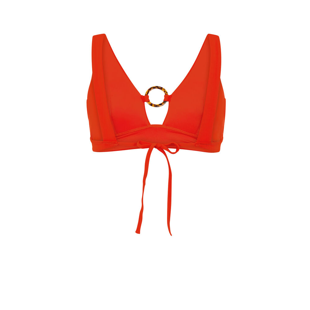 Parte de arriba de bikini triángulo - rojo rojo.