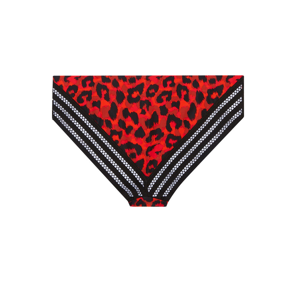 Braguita con estampado de leopardo - roja rojo.