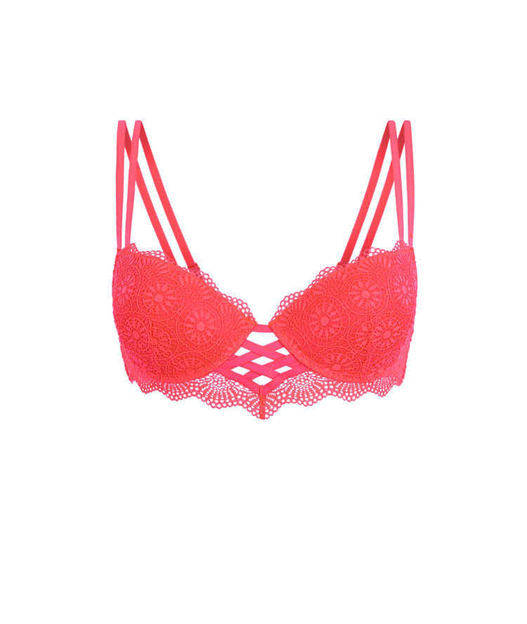 Sujetador corpiño push-up coral fluo totoiz rosa.