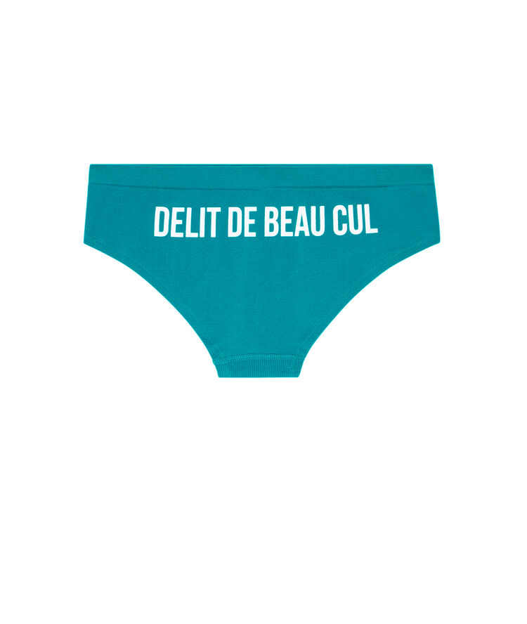 Braguita culotte con mensaje en la parte trasera - verde verde.