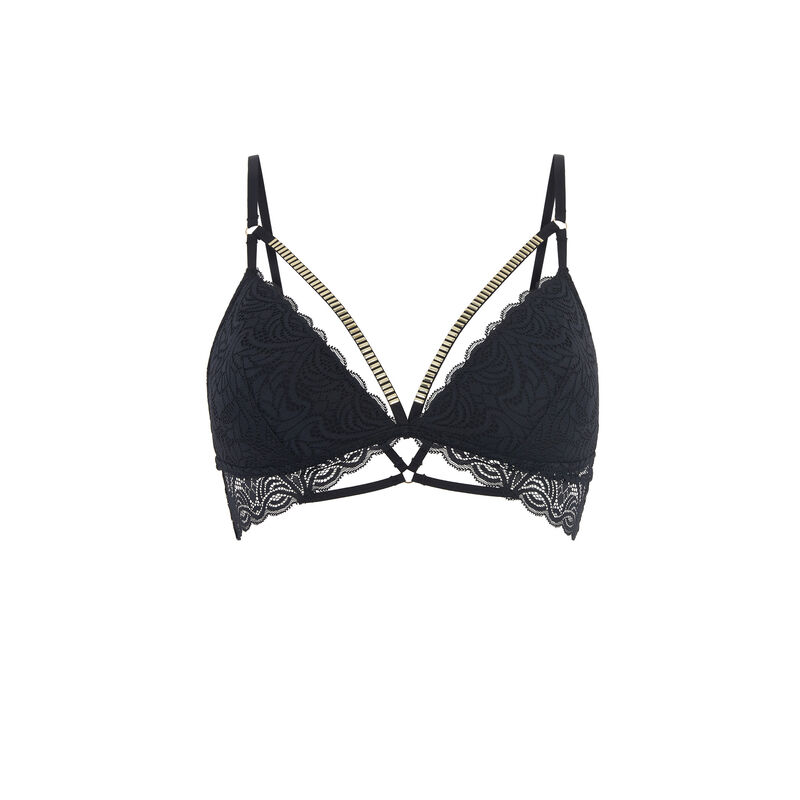 Sujetador triangular de encaje negro naraiz noir.