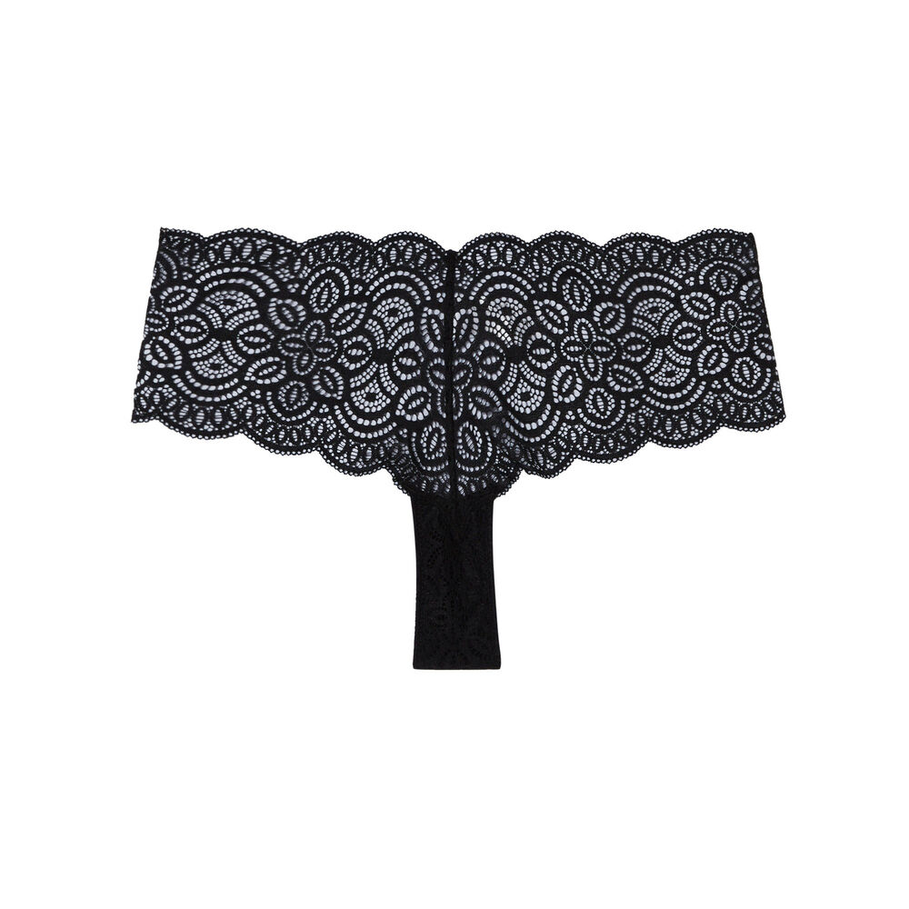 Braguita culotte de encaje - negra negro.