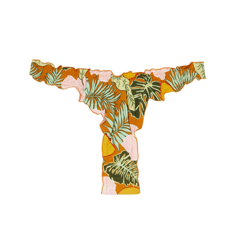 parte de abajo de bikini braguita con estampado tropical - naranja parte de abajo de bikini braguita con estampado tropical - naranja;