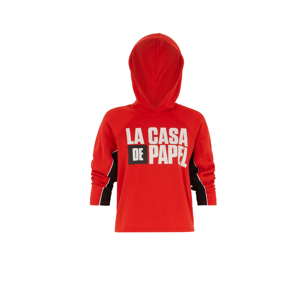 Sudadera con capucha de la casa de papel - roja rojo.