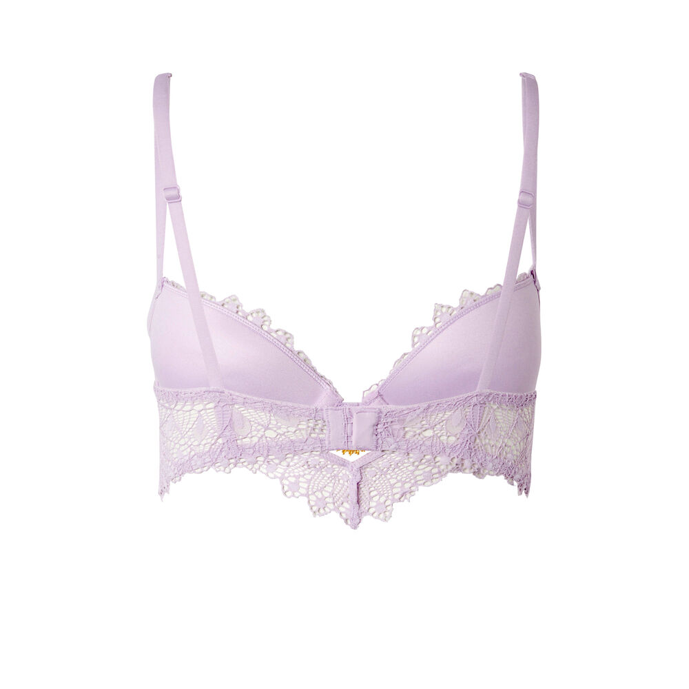 Sujetador corpiño push-up con detalle de joya - lila violeta.