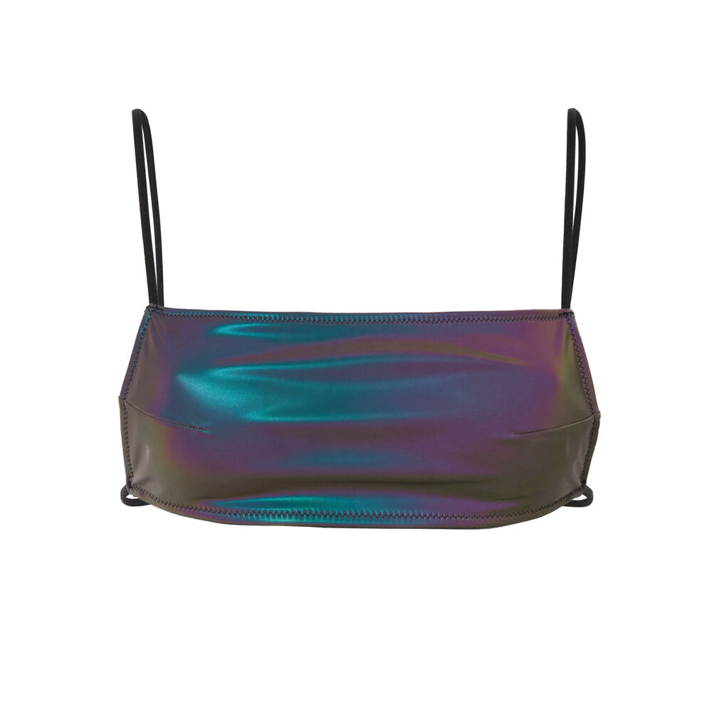 Parte de arriba del bikini reflectante - gris oscuro gris.