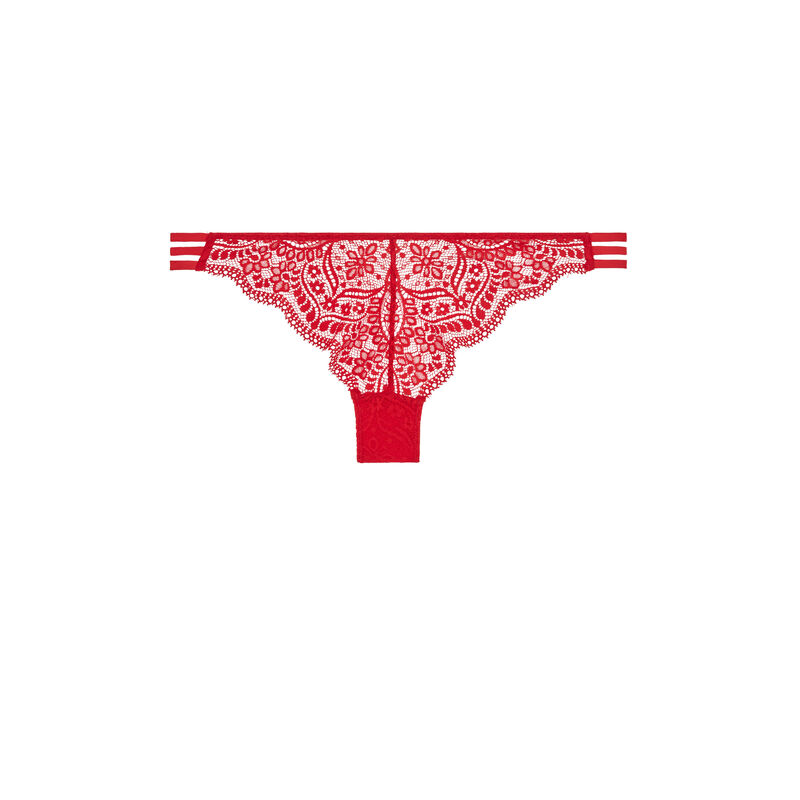 Braguita brasileña de encaje sabriniz rojo.