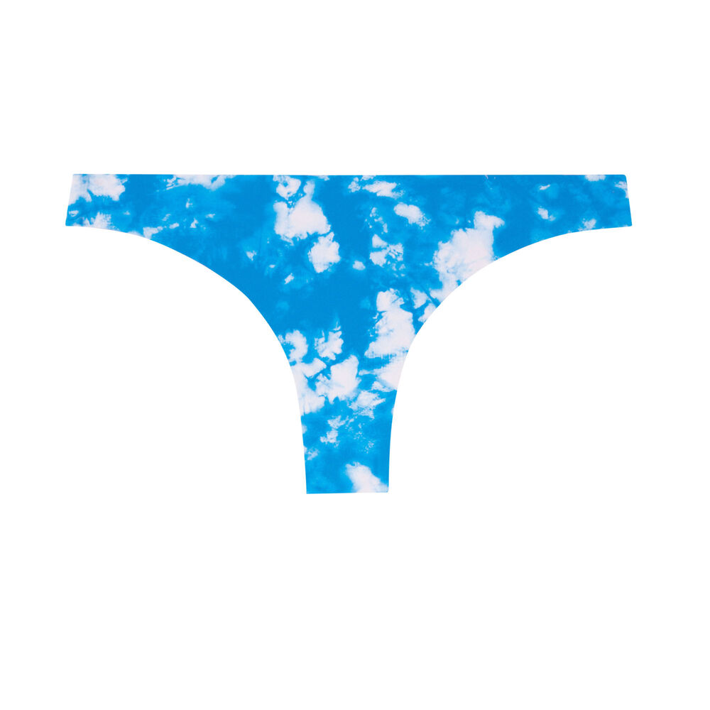 Parte de abajo de bikini braguita brasileña motivo tie and dye - azul azul.