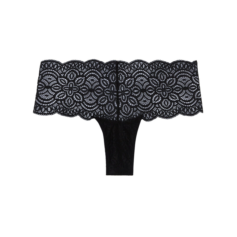 Braguita culotte de encaje - negra negro.
