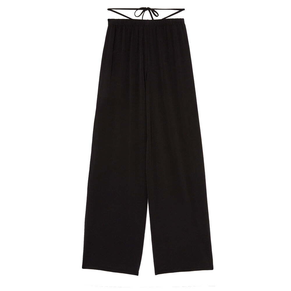 Pantalón fluido con detalle en la cintura - negro negro.