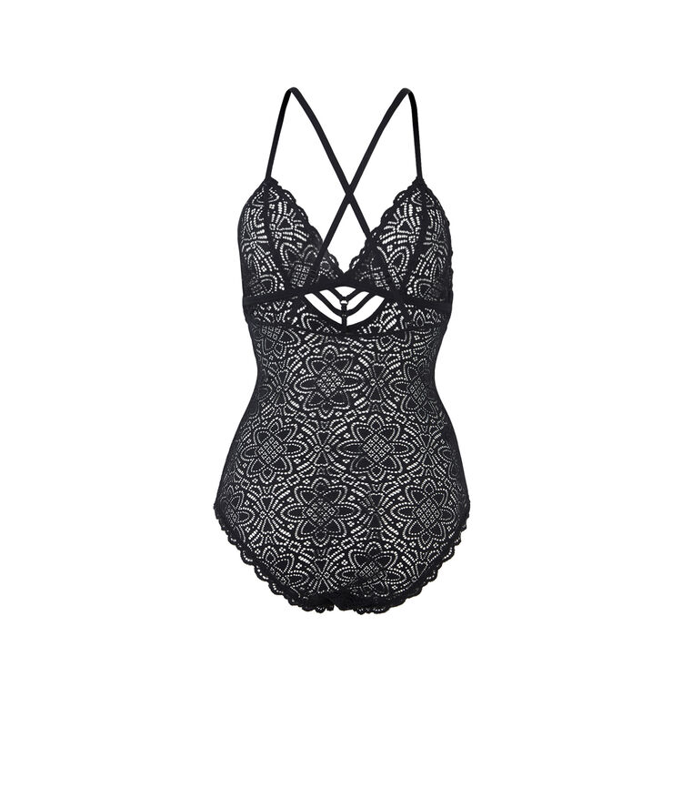 Body sin aros de encaje marceliz negro.