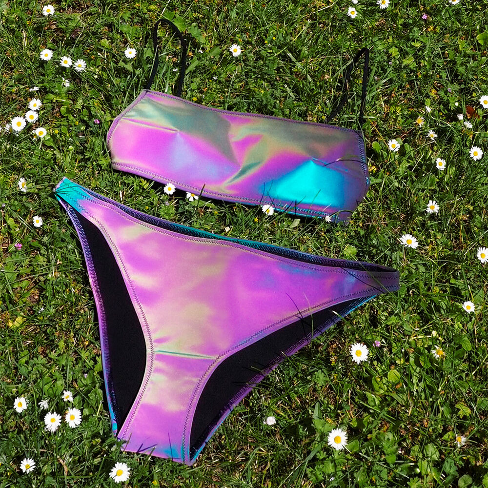 Parte de abajo del bikini reflectante - gris oscuro gris.