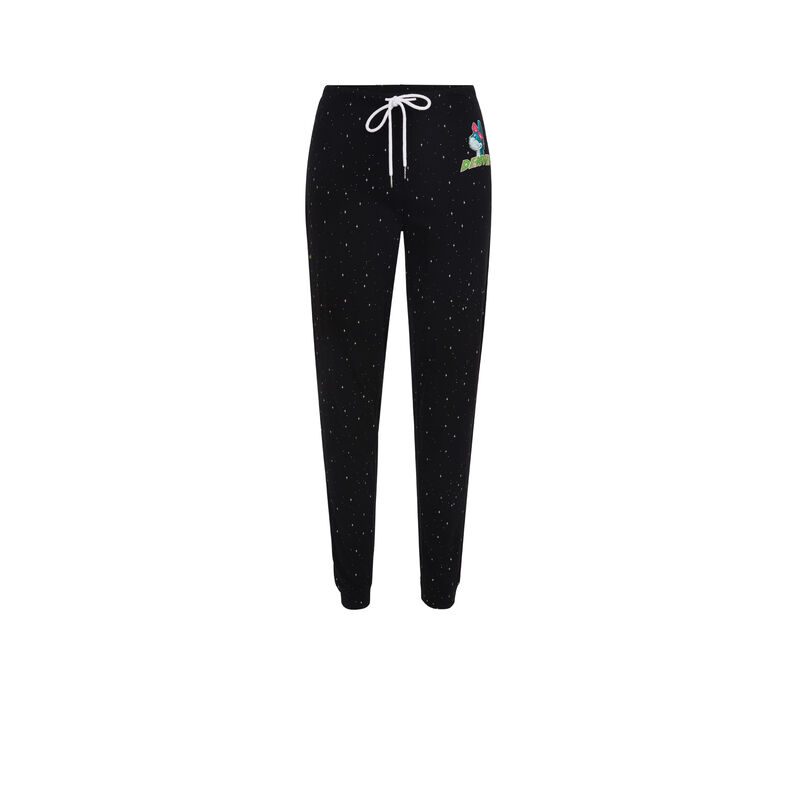 Pantalón de punto con estampado denver denveriz negro.
