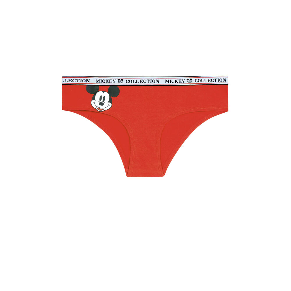 Braguita culotte de algodón con estampado de mickey - roja rojo.