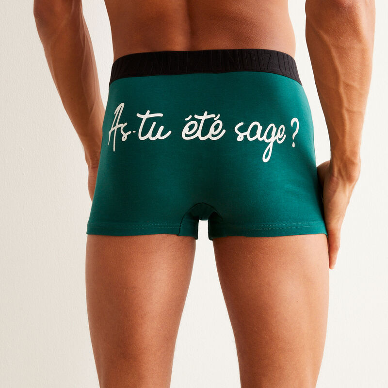 bóxer con mensaje as-tu été sage (has sido bueno) - verde bóxer con mensaje as-tu été sage (has sido bueno) - verde;
