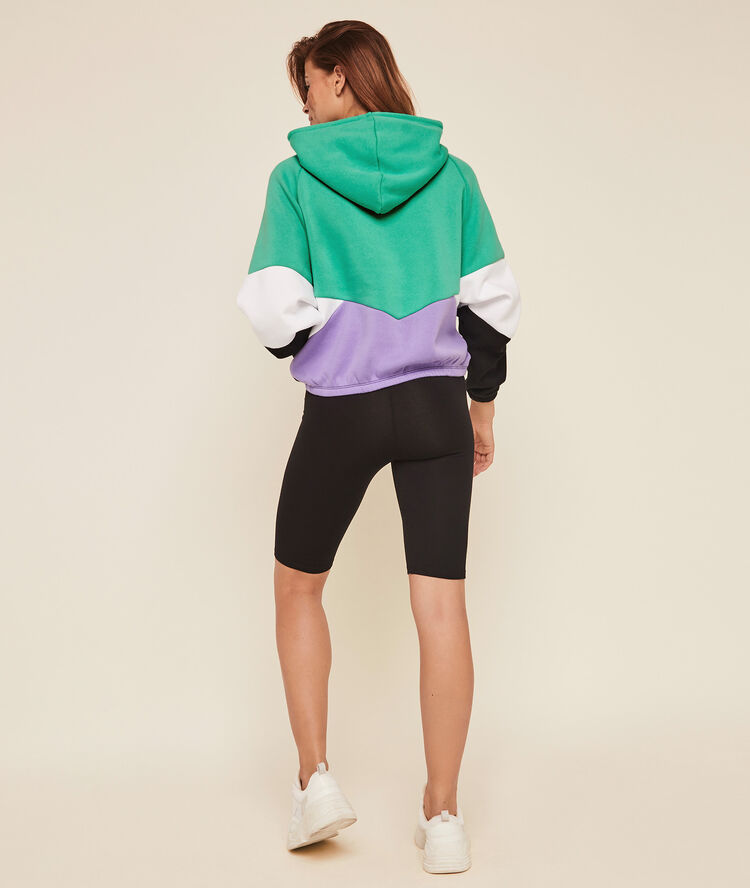 Sudadera de felpa con capucha offliniz verde esmeralda.