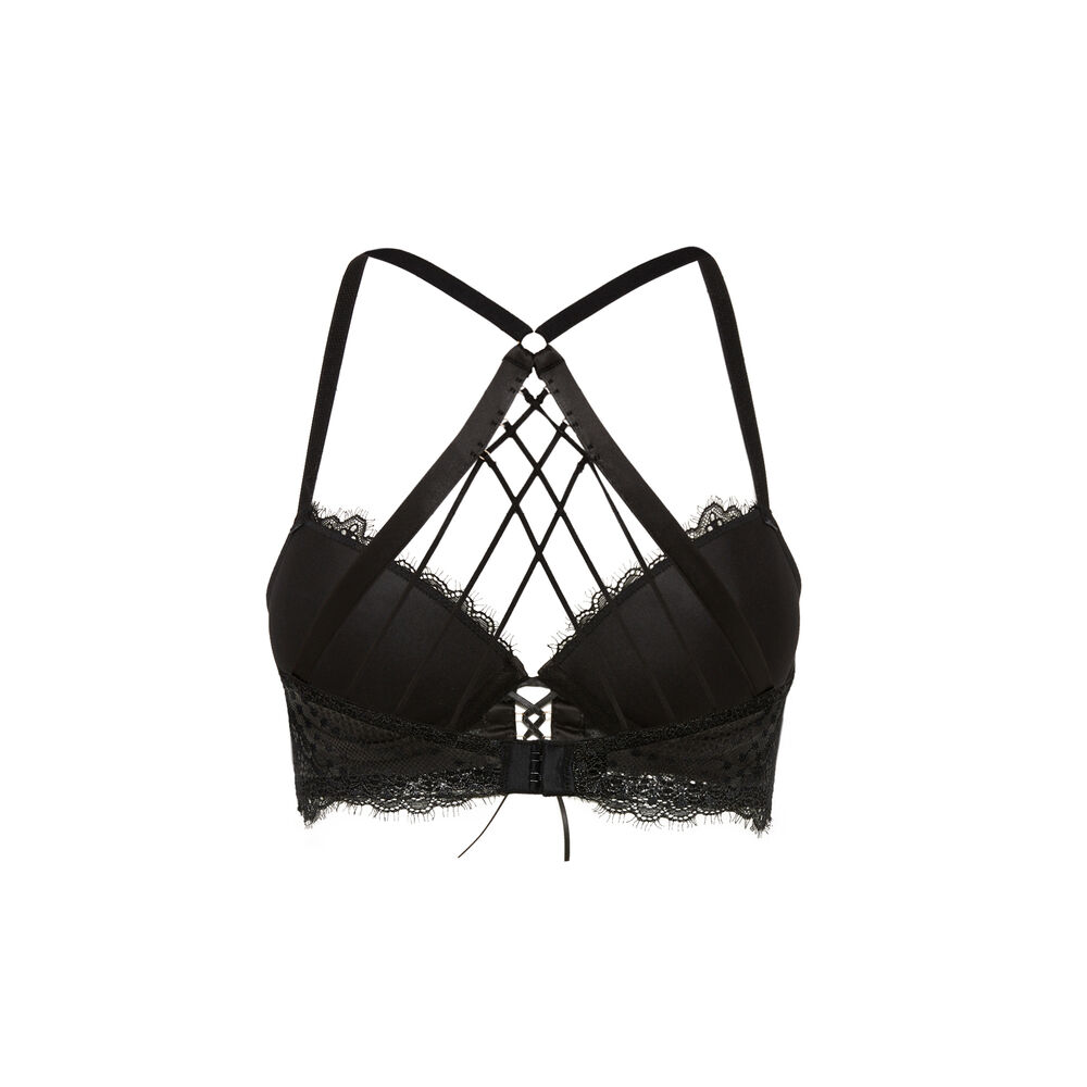 Sujetador corpiño push-up con lazada - negro negro.